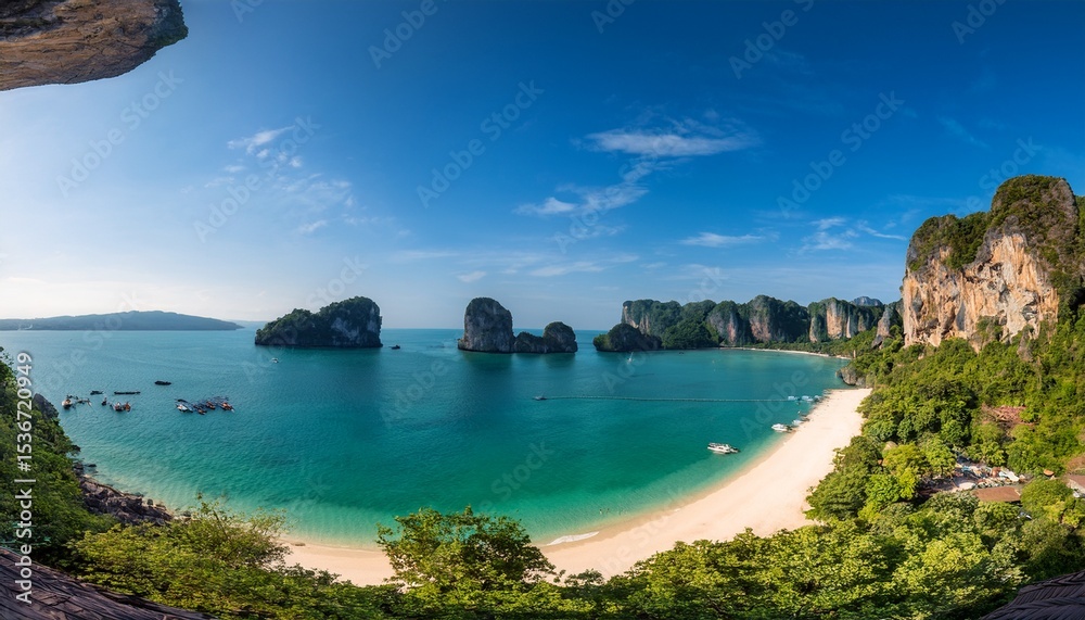 Fototapeta premium panoramic view of tonsai beach krabi province thailand