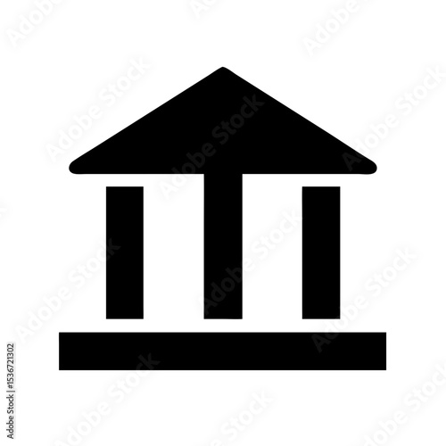 bank building icon on white background  .svg