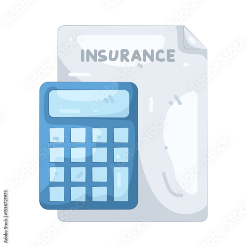 illustration of calculator with insurance document 