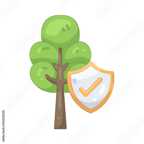 illustration of tree with protection