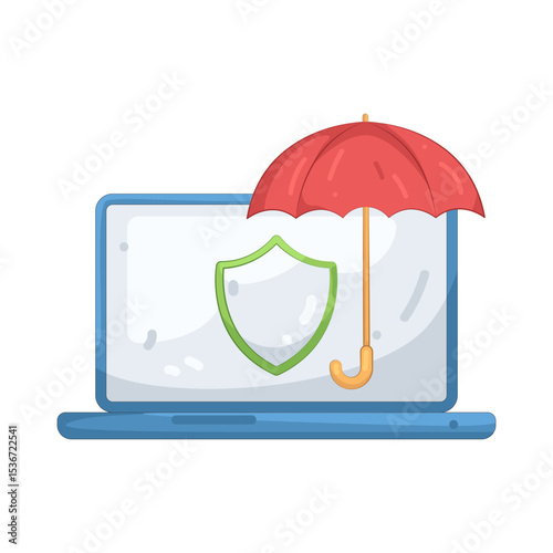 illustration of laptop with protection 
