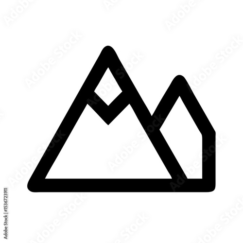 mountain peak icon on white background  .svg