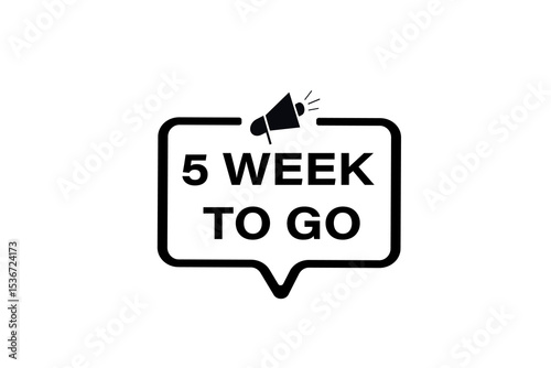 5 week to go, sale countdown vector symbol, clock, time,  background, template 5 week to go, countdown, sticker, left banner, business, sale, label button
