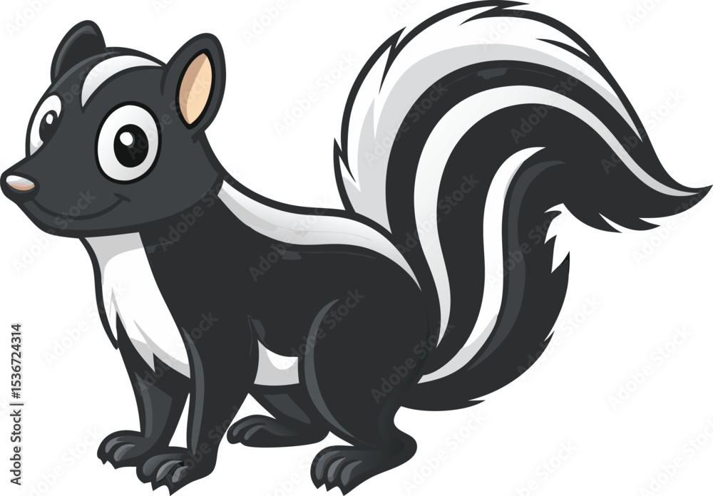Obraz premium Silhouette of Cute Skunk Vector Illustration