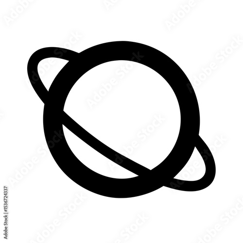 planet with orbit icon on white background  .svg