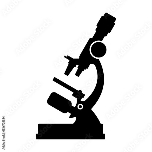 Microscope silhouette stencil template for cutting programs scrapbooking science and education information