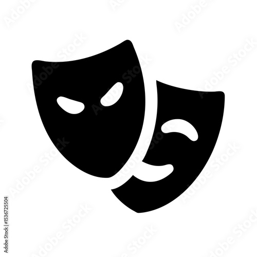 theater masks icon on white background  .svg