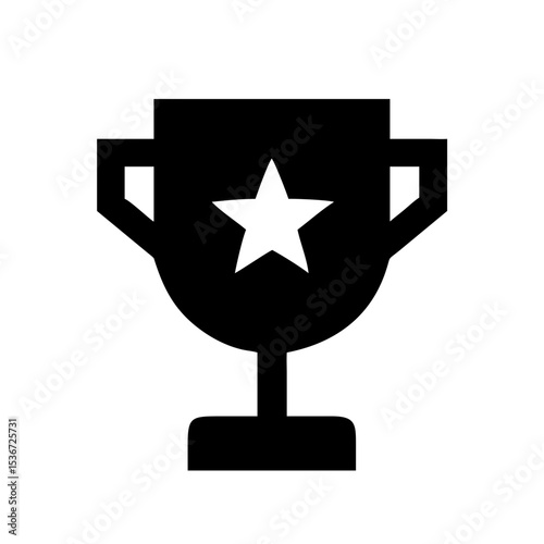 trophy with star icon on white background  .svg