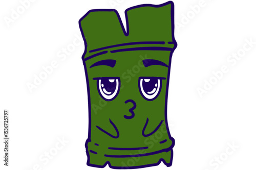 Cute Bamboo Pouting Cartoon


