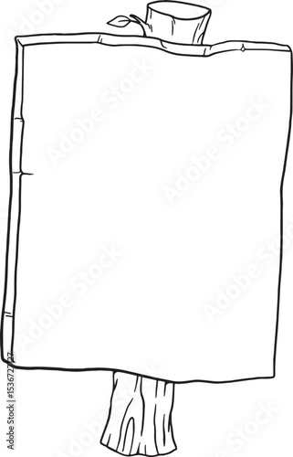 Charming blank wooden signs in line art style, perfect for adding your custom text or message. Ideal for rustic themes, directional signs, garden decor, or adding a natural touch to any design.