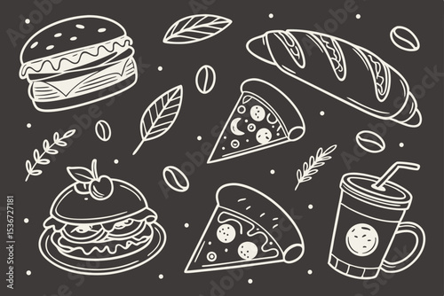 fast food seamless pattern