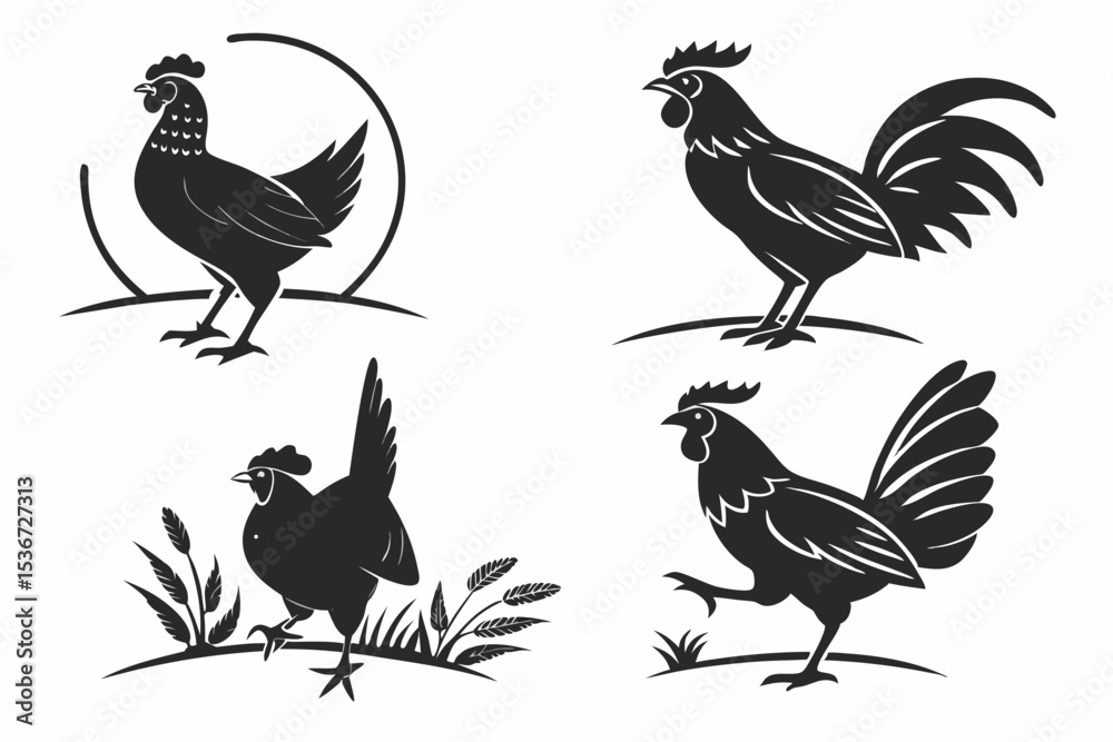 Fototapeta premium rooster and hen