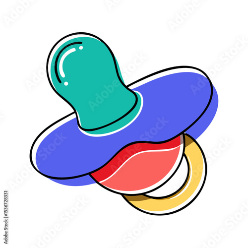 Colorful pacifier design suitable for baby and nursery themes in various settings