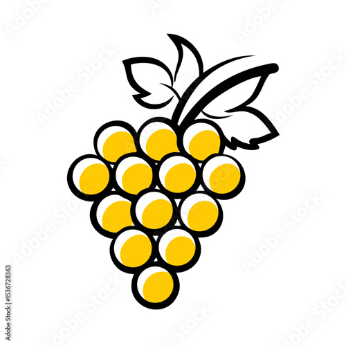 Yellow grapes hanging from a vine in a sunny vineyard showcasing ripe fruit ready for harvest