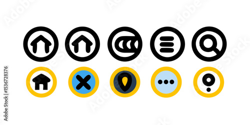 Modern icons design showcasing various functions for user interface in simple and clean style