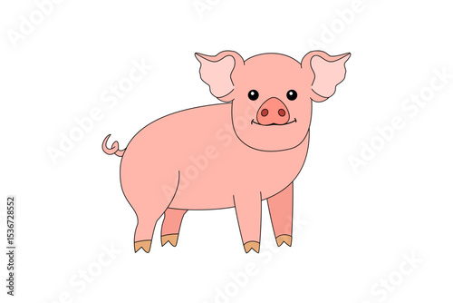 vector cartoon animal isolated on transparent background. Flat black line style