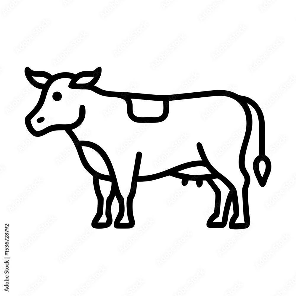 Cow standing in a grassy field during daylight, showcasing its calm demeanor and rural setting Cow standing in a grassy field during daylight, showcasing its calm demeanor and rural setting