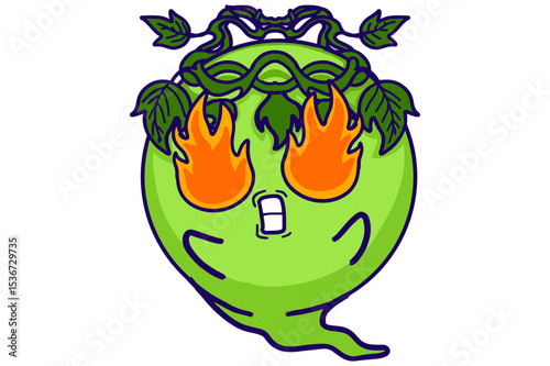 Happy Earth Day - Expression of Burning with enthusiasm Mascots Kawaii Stickers