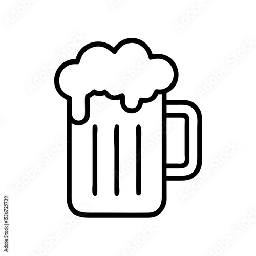 Refreshing beer mug filled with frothy beverage served at a lively outdoor gathering during summer evenings