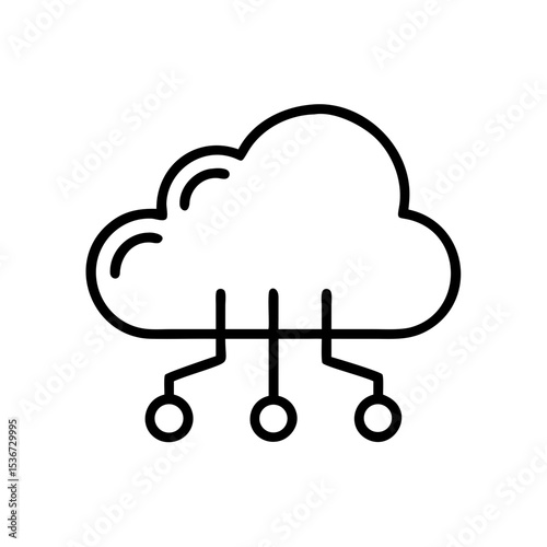 Cloud icon representing data storage and technology concepts in a modern, minimalistic illustration style