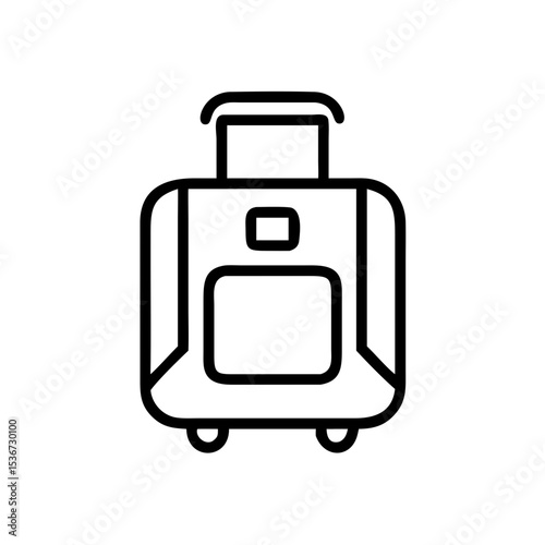 Luggage on wheels ready for travel at an airport terminal in bustling city during early morning hours