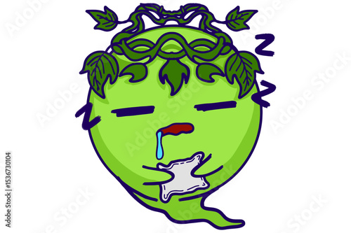 Happy Earth Day - Expression of Sleeping Mascots Kawaii Stickers