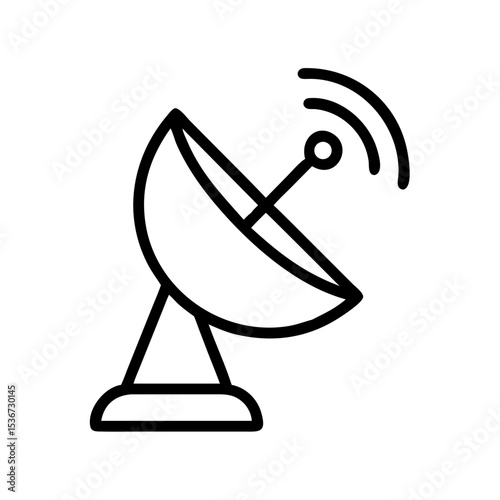 Satellite dish used for communication transmits signals in a clear sky with minimal interference in a rural area