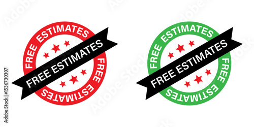 Free estimates stamp icons set