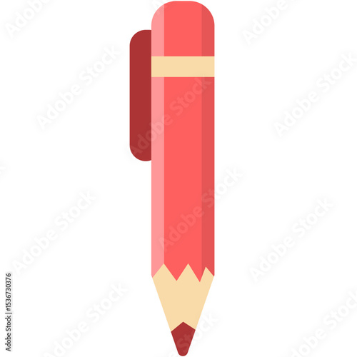 Red pencil with a minimalist design for creative writing and sketching, ideal for artistic inspiration.

