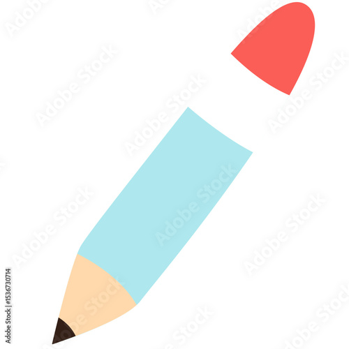 Blue pencil with a red tip for creative writing and sketching, adding a playful touch to artistic inspiration.


