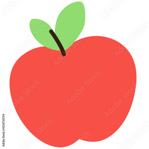 Red apple with green leaves symbolizing healthy eating and natural wellness.

