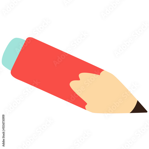 Red pencil with a minimalist design for creative writing and sketching, ideal for artistic inspiration.

