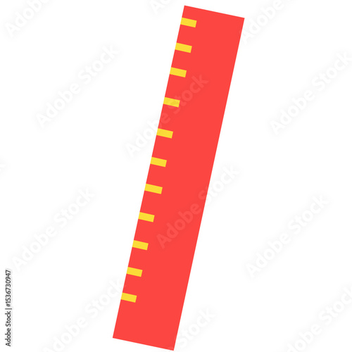 Red ruler with a modern design for precise measurements and creative projects.

