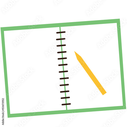 Spiral notebook with a pencil for creative writing and organization, perfect for productivity and digital projects.

