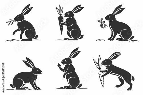 vector set of rabbits