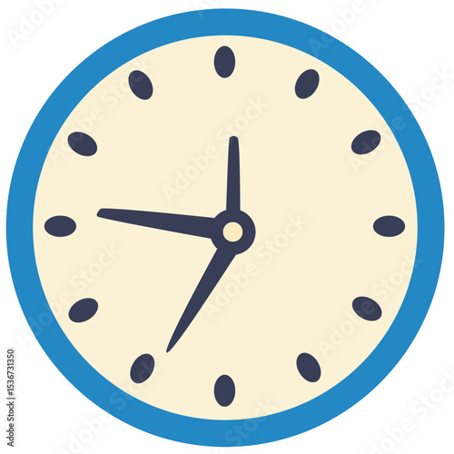 Blue wall clock with a minimalist design for managing time and maintaining daily routines.

