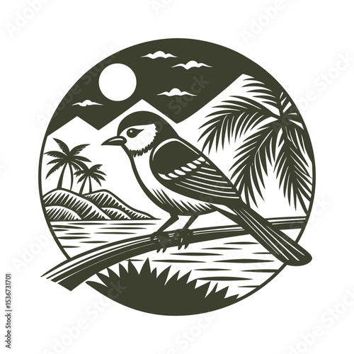 109 Vactor bird tree Cute blue bird bird beautiful