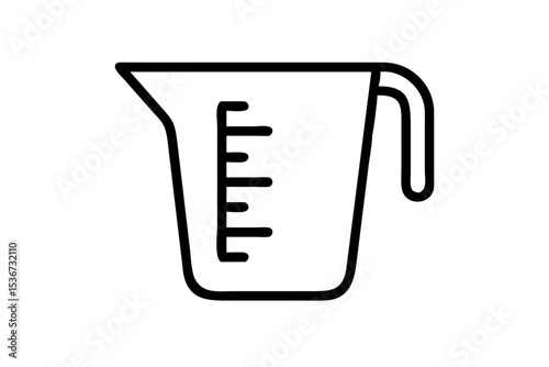 Simple measuring cup illustration for culinary use and kitchen activities at home or professional settings