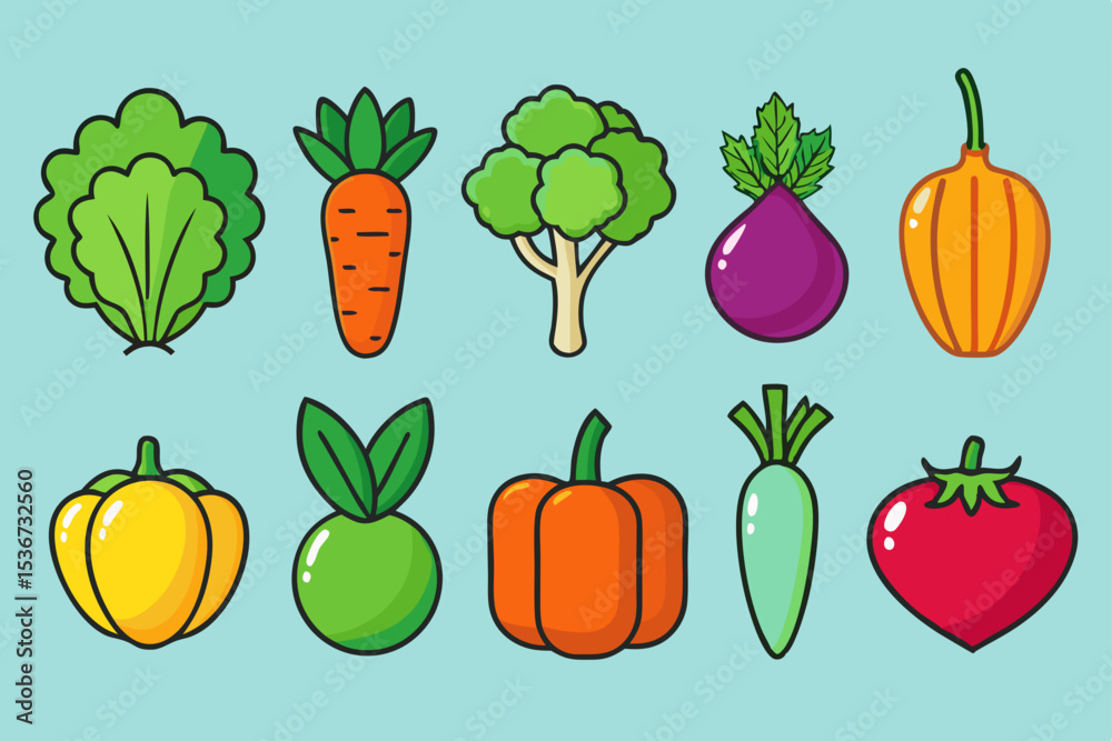 Fototapeta premium set of vegetables