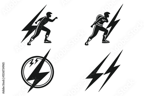 set of silhouettes of people
