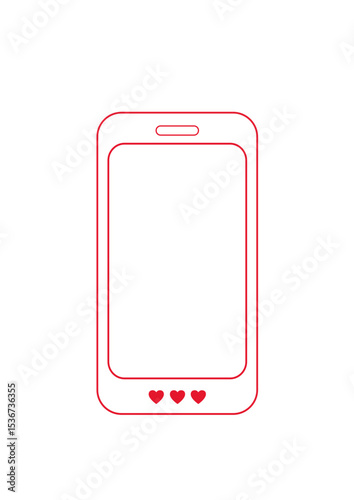mobile phone with blank screen isolated Modern Smartphone Illustration – Minimal Flat Design