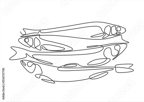 Fish in a Minimalist One-Line Drawing