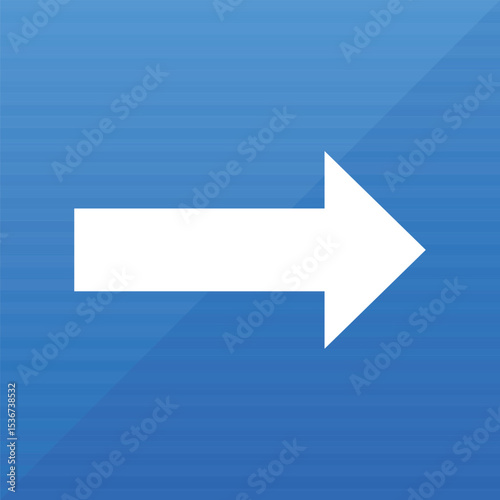 A simple yet impactful image featuring a solid white arrow pointing towards the right, set against a vibrant blue background. The composition is clean, modern, and visually clear.