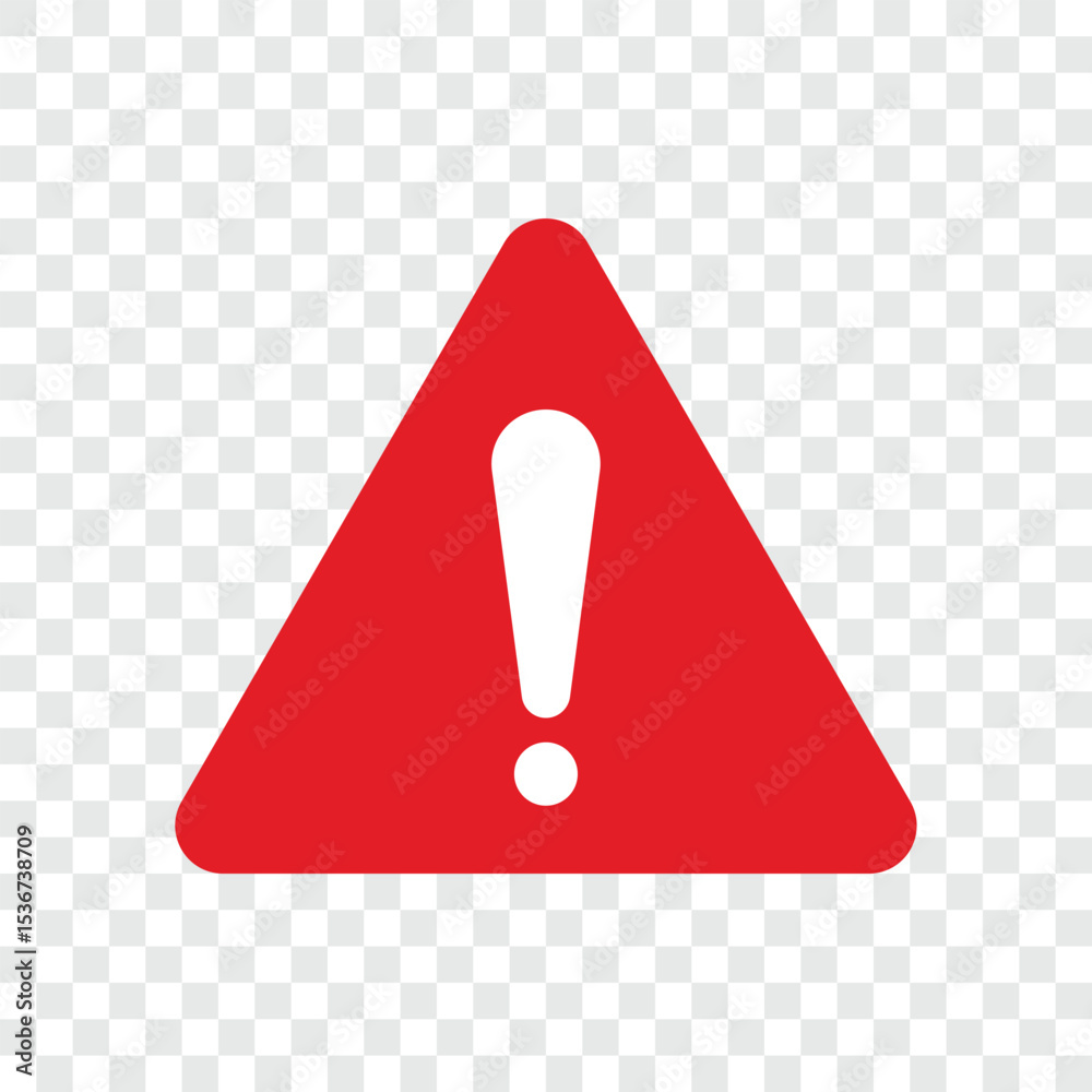 A red warning sign in the shape of a triangle contains a large, white exclamation point at its center. The sign is often used to signal hazards or important notifications. A red warning sign in the shape of a triangle contains a large, white exclamation point at its center. The sign is often used to signal hazards or important notifications.