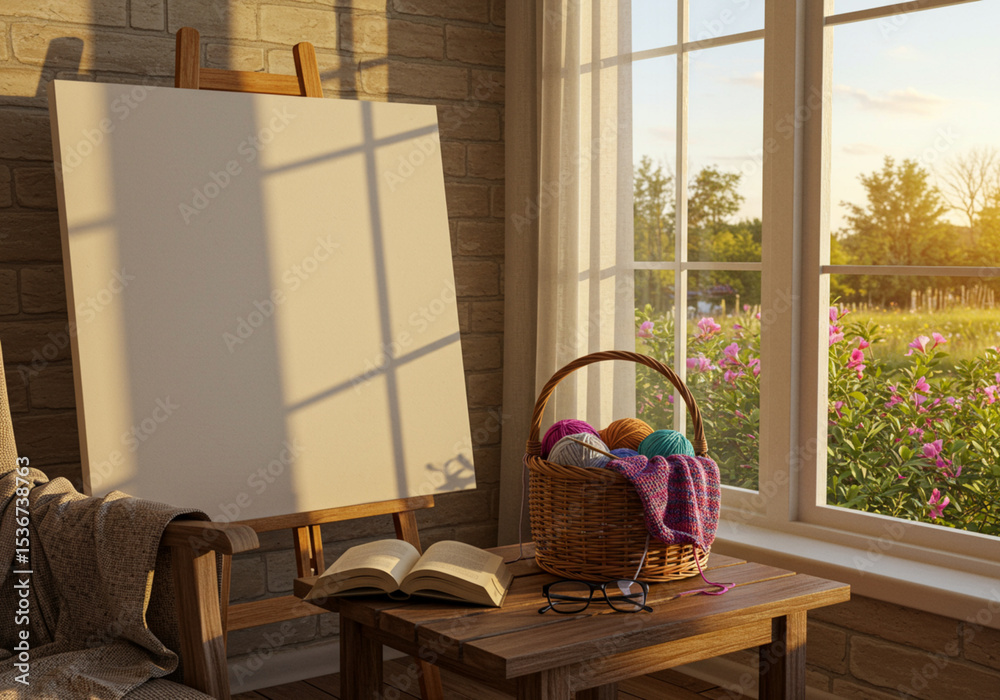 Fototapeta premium blank canvas mockup