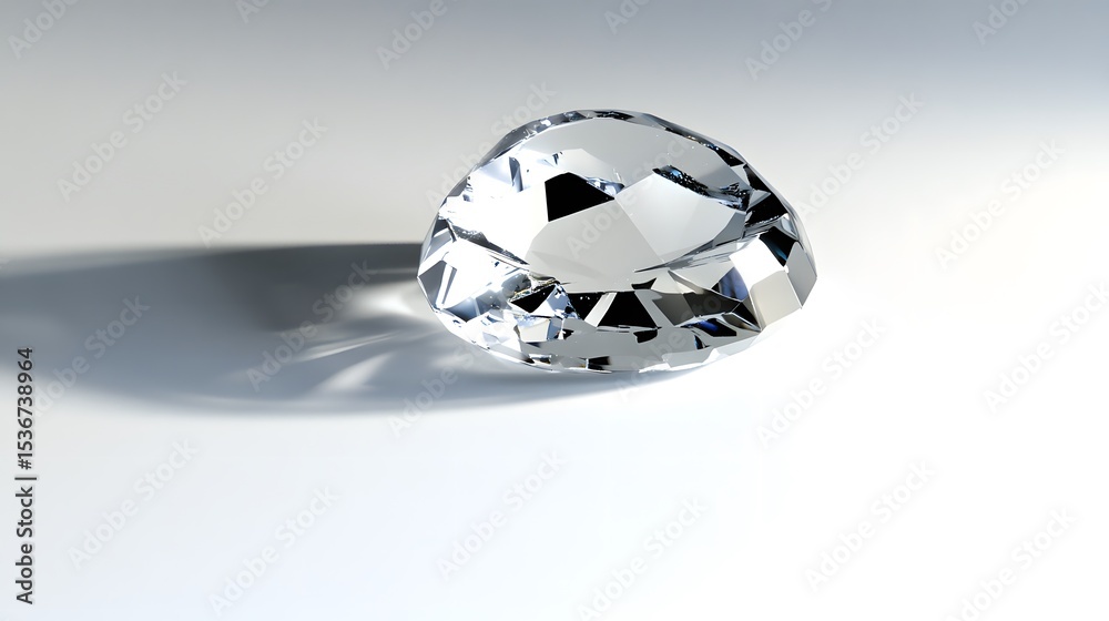Naklejka premium Brilliant Cut Diamond Gemstone Closeup Photography