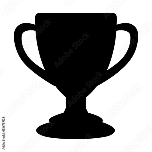 Black silhouette of a trophy cup standing for achievement and victory