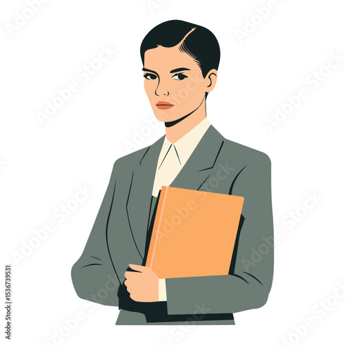 Business lady in suit,vector