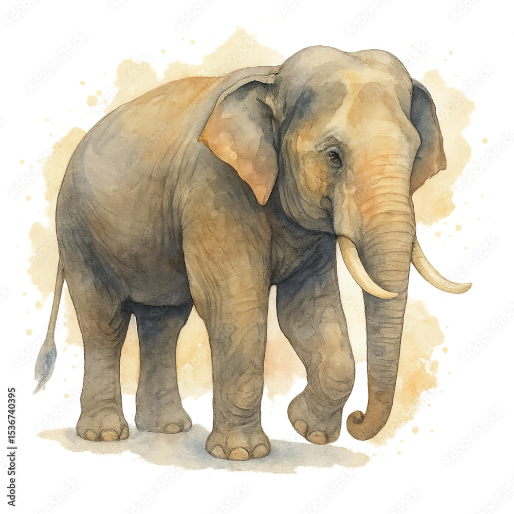 Fototapeta premium elephant_watercolor_traditional_animal