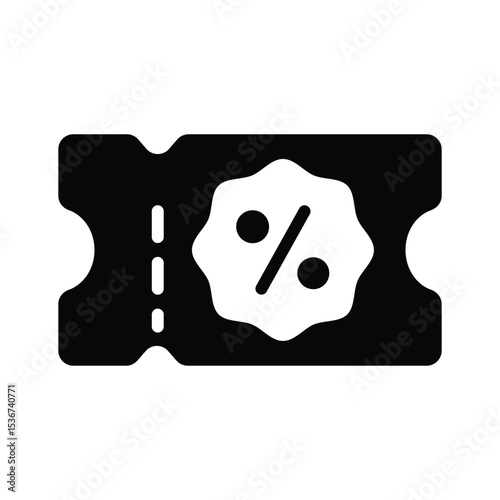 Catch a sight of this modern glyph icon of discount voucher